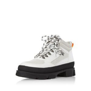 AQUA Womens White 1-1/2" Platform Hike Round Toe Leather Hiking Boots 10 M